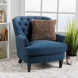 Christopher Knight Home® - Noble House - Tafton Dark Blue Fabric Club Chair