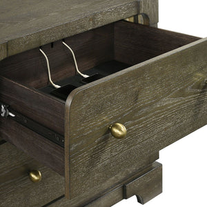 English Elm Sundance Dark Cocoa Nightstand with 2 Drawers, Solid Wood Dovetail Construction & Brass Knobs B062P378393
