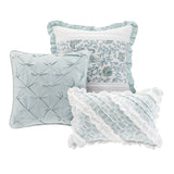 Madison Park Dawn Cottage/Country 9 Piece Cotton Percale Duvet Cover Set MP12-389 Aqua