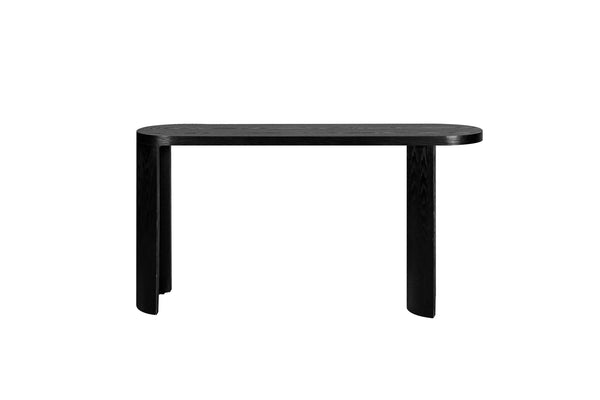 English Elm 60'' Elegant Thick Top Entryway Table with Curved Legs, Oval 60in Surface for Lamps & Decor, Versatile Mounting Decisions Black W1445P225047