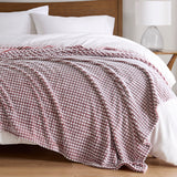 Madison Park Carved Plush Traditional Blanket MP51-8416 Red