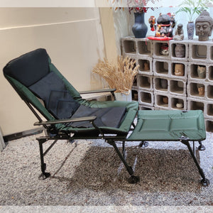 English Elm Camping Lounge Chair With Detachable Footrest - Portable, Adjustable Recliner For Comfort Outdoors W241106343