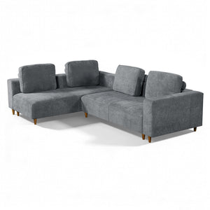 English Elm 2-piece L-shaped Sectional Sofa with Wood Legs Modular Seating for Living Room N758838485E