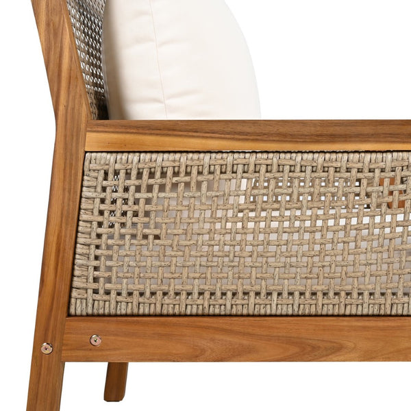 English Elm Acacia Hardwood Wicker Club Chair Deep Seating Outdoor Patio with Cushioned Comfort N780P248457T-2