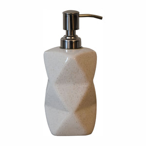 English Elm Sindri Glossy Porcelain Bathroom Set of 3 – Handcrafted White Marble-Style Soap Dispenser, Dish, Holder B182P336638