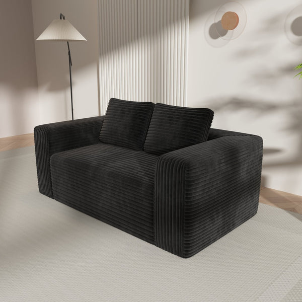 English Elm Sofa in a Box Memory Foam Floor Loveseat Corduroy Upholstered Studio Lounge Couch W1960P334843