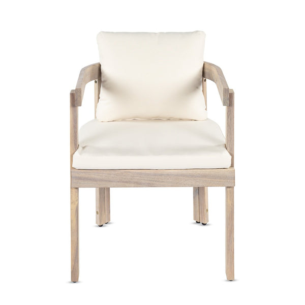 English Elm 7 Piece Solid Acacia Hardwood Extendable Outdoor Dining Set with Cream Cushioned Chairs Light White,Teak 60322.00_N762P380633K6