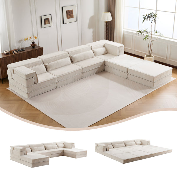 English Elm Compression Modular Floor Sofa Bed - Cozy, Versatile Lounge With Memory Foam & No Assembly Needed! W3723S00039