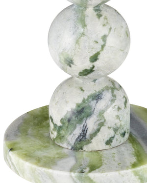 Currey & Company Turner Green Onyx Accent Table - Unique Pedestal Design With Striking Veins For Elegant Home Decor Green Green Onyx Marble 3000-0325-currey-company