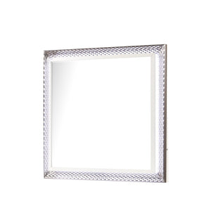 English Elm Fabio Contemporary Queen 5Pc Bedroom Set With Led Lighting, Diamond Accents & White Wood Finish P2 B009S01582-GIGA