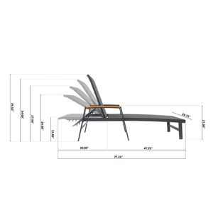 English Elm Christopher Knight Home® - Oxton Chaise Lounge - Stylish Outdoor Relaxation With Adjustable Recline & Durable Mesh Comfort N775P210702B