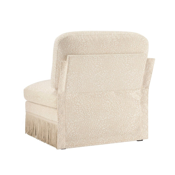 English Elm Armless Modular Sofa Leopard Chenille Upholstered Glam Living Room Accent Piece Beige Brown W5656P454360