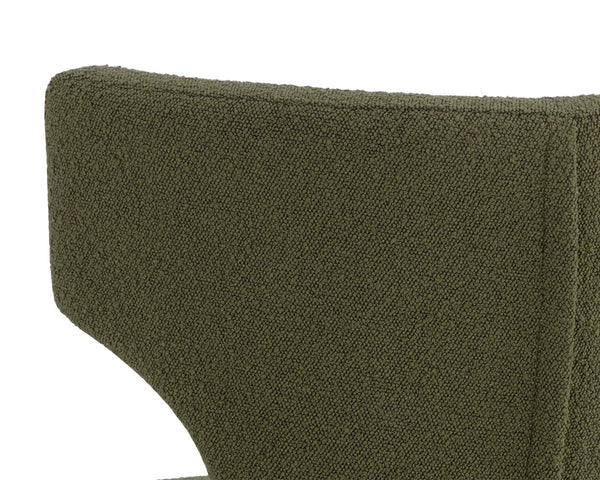 Sunpan Willowdale Dining Chair - Elegant Copenhagen Olive Fabric & Gold Stainless Steel for Sophisticated Style