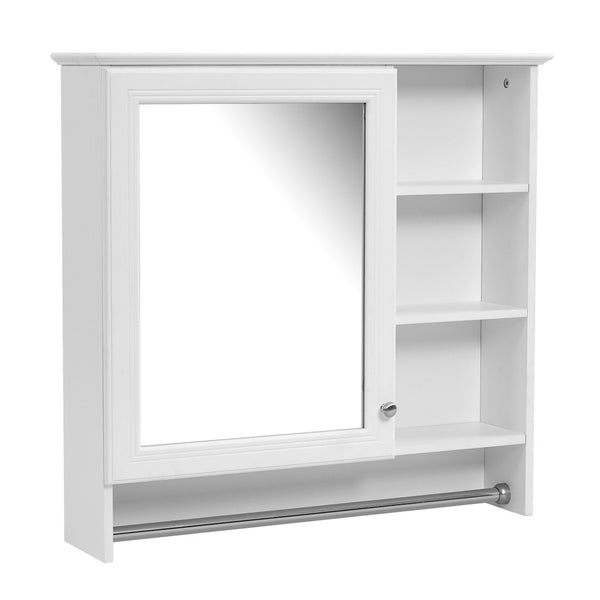 English Elm 30 Inch Wall Mount Mirror Cabinet Mdf Storage with Soft Close Hinges Bathroom Vanity White N710P186086K