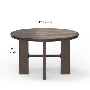 English Elm Gorman Round Walnut Game Dining Table with Reversible Top and Scandinavian Legs B050P412220