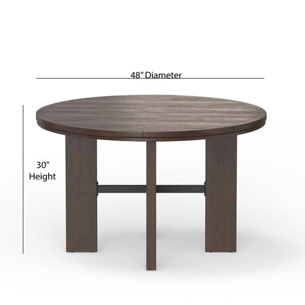 English Elm Gorman Round Walnut Game Dining Table with Reversible Top and Scandinavian Legs B050P412220