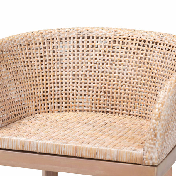 English Elm Modern Seagrass Woven Acacia Wood Counter Stool with Padded Seat for Kitchen Islands B2750P467720