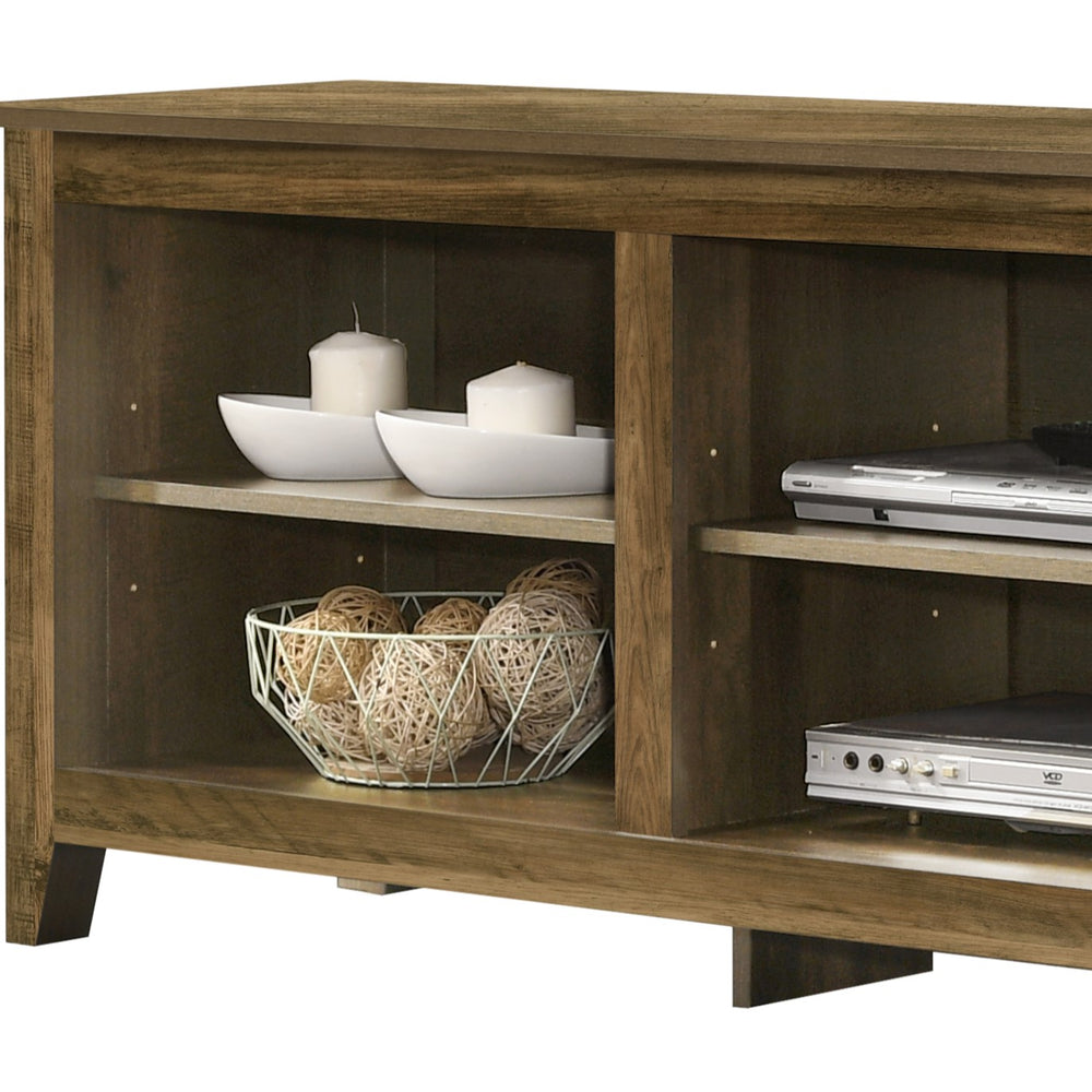 English Elm Benito 70" Knotty Oak TV Stand with Open Shelves, Built-In Cable Management & Ample Storage Space B061P184947