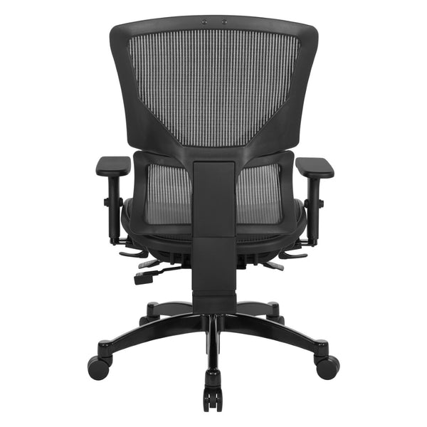 OSP Home Furnishings Big Tall Ergonomic Manager Chair with Lumbar Support Breathable Mesh Seat for Office 639-T11763