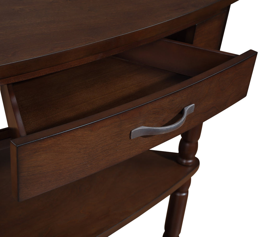 English Elm 33.8'' Small Triangle Corner Table with Solid Wood Legs, Rounded Corners, Waterproof MDF Top, Sturdy Storage Light Espresso W1202P155411