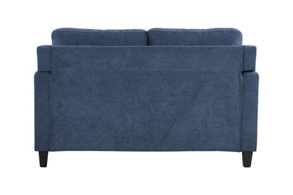 English Elm Horatio Chenille Loveseat with Pocket Coil Seats and D25 Foam Support, Modern Cozy Living Sofa 92 Navy 50 L x 26 W x 22 H B2726P248626