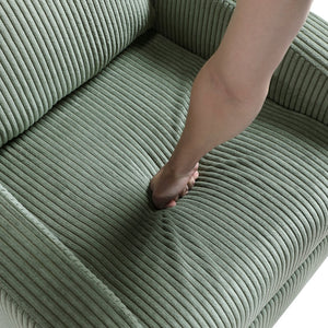 English Elm Modern Parsons Push Back Recliner Chair in Soft Corduroy Fabric — Sleek Comfortable Living Room Lounger with Solid Wood Frame and Easy Recline Mechanism Green 30 L x 27 W x 21.5 H B011P395854