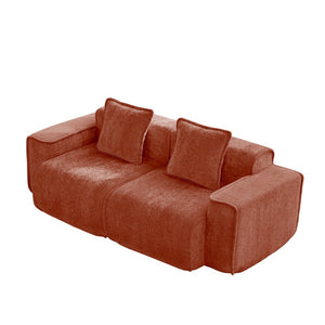English Elm Harrison Modular Cloud Sectional Plush Velvet Upholstery French Piping Living Room Sofa W3041P386584