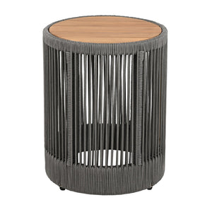 English Elm Christopher Knight Home® - Outdoor Rattan Rope & Acacia Wood Side Table – Stylish, Weather-Resistant Accent For Any Space N770P298633G