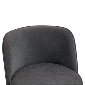 English Elm Counter Height Barstools Set of 2 Linen Upholstered Barrel Seat with Iron Legs Gray W395P410436