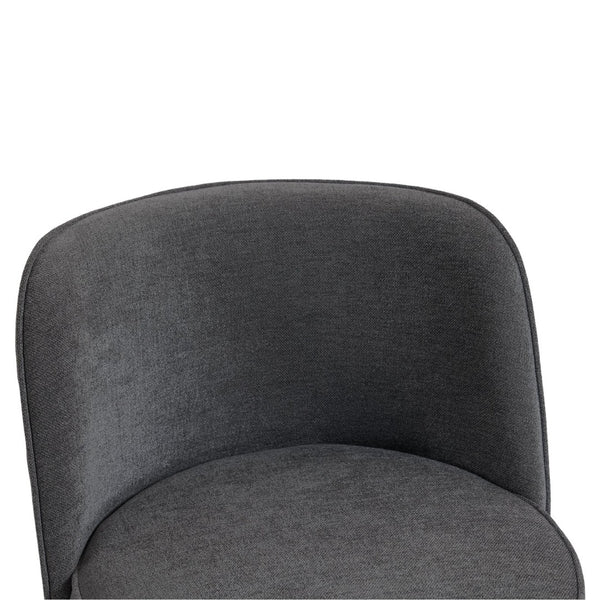 English Elm Counter Height Barstools Set of 2 Linen Upholstered Barrel Seat with Iron Legs Gray W395P410436