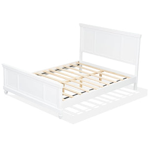 English Elm Christopher Knight Home® - Queen Solid Wood Bed Platform White Farmhouse Design, Sturdy Slats Support 800 lbs, No Box Spring Needed, Fits 8-12" Mattresses, Minimalist American Style N758Q906667K