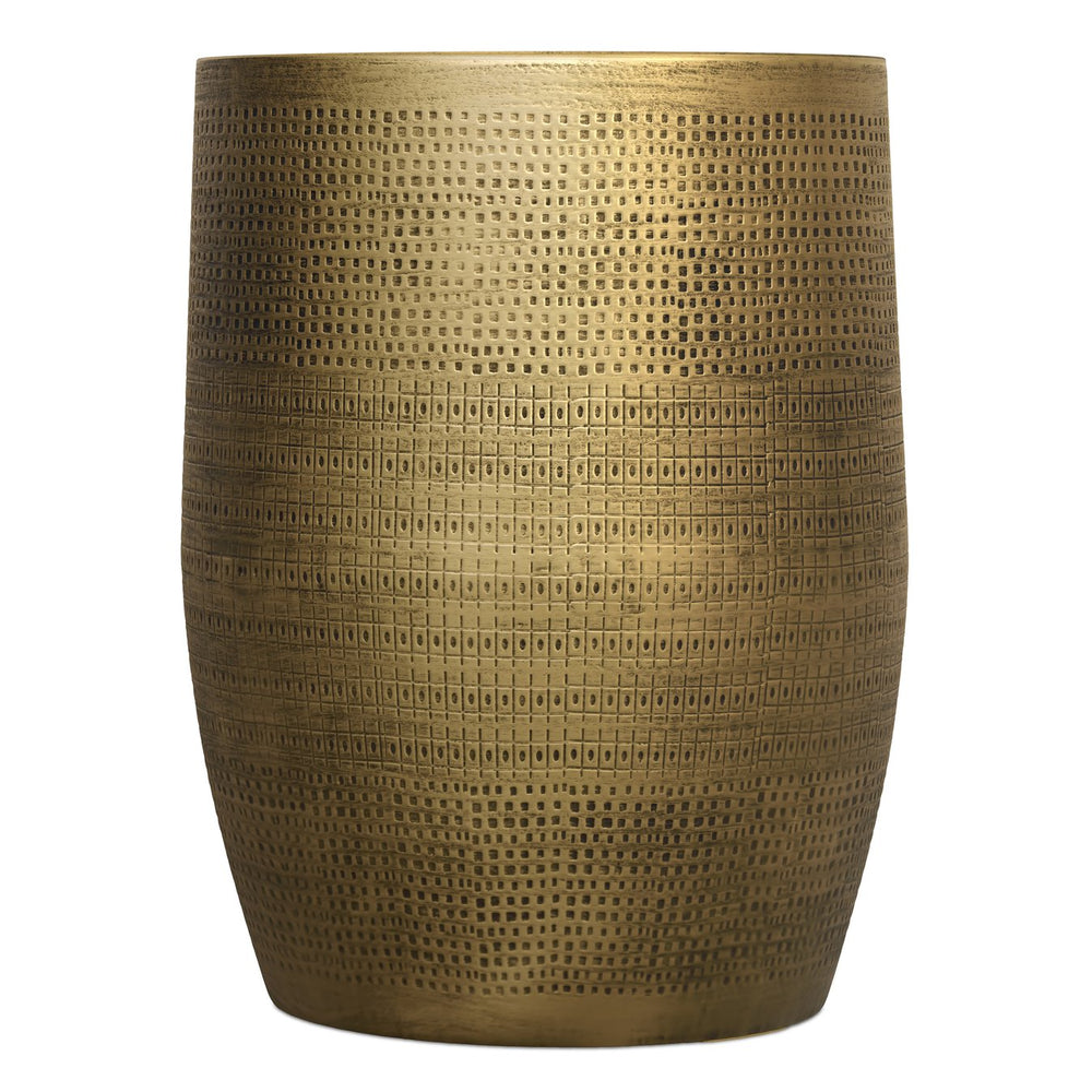 English Elm Johnsen Etched Web Pattern Accent Table 18" Round Iron Side Table Durable Powder-Coated Finish Antique Brass B136P361858