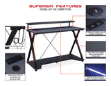 OSP Home Furnishings Checkpoint Gaming Desk Black / Carbon