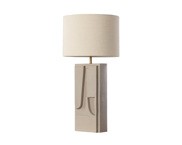 Sunpan Dirsan Table Lamp - Elegant Aluminum Design with Modern Finish and Versatile Bulb Compatibility Taupe