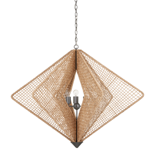 Shizen Chandelier - Modern Abaca Rope Design by Hiroshi Koshitaka, Adjustable Height & Nature-Inspired Elegance