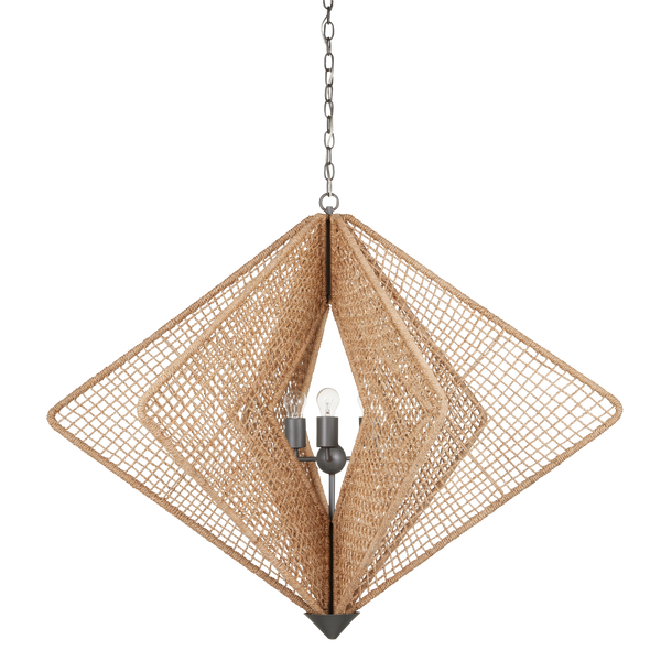 Shizen Chandelier - Modern Abaca Rope Design by Hiroshi Koshitaka, Adjustable Height & Nature-Inspired Elegance