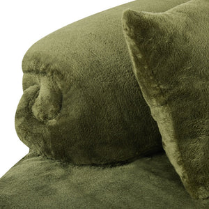 English Elm Modern curved modular sofa with dark plush upholstery, ergonomic design, versatile multi-seat lounge solution for contemporary living rooms Green W3612S00009