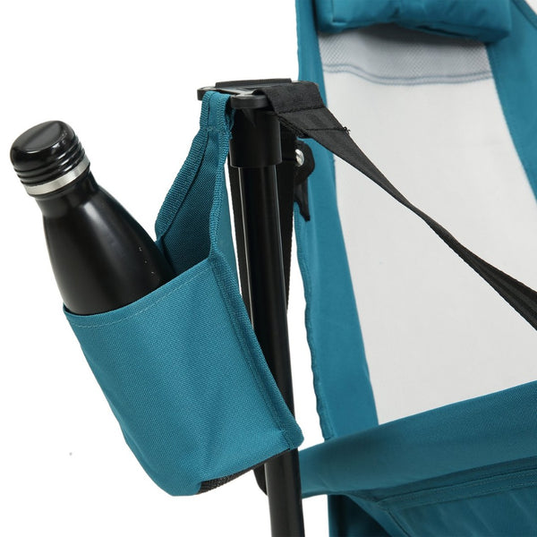 English Elm Steel Framed Hammock Style Folding Camping Chair Breathable Fabric Reclining Outdoor Seat Blue W640P147220