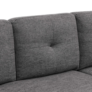 English Elm 2 Upholstered Sectional Sofa with Chaise, 3-Seater Comfort, Tufted Cushions, Durable Polyester Seat Support Gray B343S00013