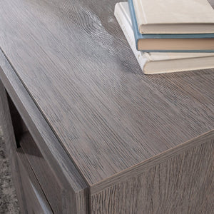 English Elm L-Shaped Desk - Spacious Brown Finish Workspace With Storage, Cord Management & Easy Assembly Options B356P367842
