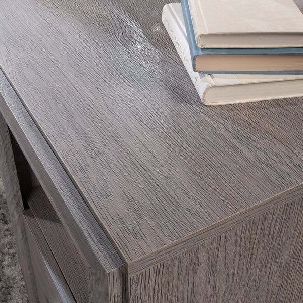 English Elm L-Shaped Desk - Spacious Brown Finish Workspace With Storage, Cord Management & Easy Assembly Options B356P367842