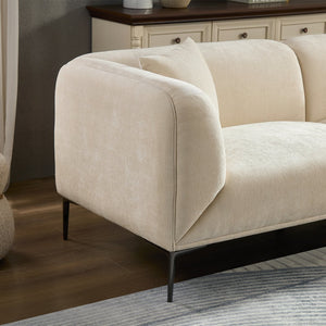 English Elm Modern 3-Seater Sofa with High-Density Foam Support, Durable Fabric, Ergonomic Comfort for Living Spaces Beige W2085S00085