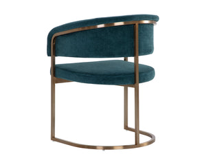 Sunpan Marris Dining Armchair - Modern Elegance with Sleek Design and Luxurious Stainless Steel Frame Gold / Danny Teal