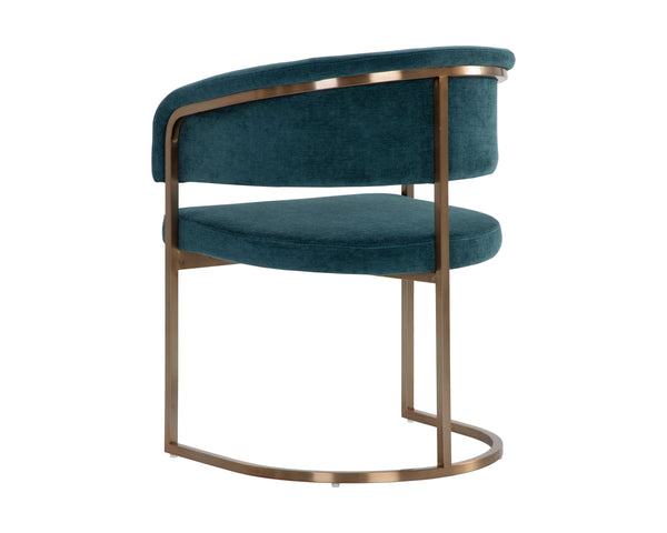 Sunpan Marris Dining Armchair - Modern Elegance with Sleek Design and Luxurious Stainless Steel Frame Gold / Danny Teal