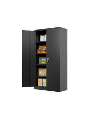 English Elm 71'' Locking Steel Storage Cabinet Four Adjustable Shelves Garage or Office Use W1505P196191