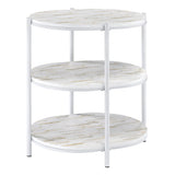 OSP Home Furnishings Renton 3-Tier Oval Table White/White