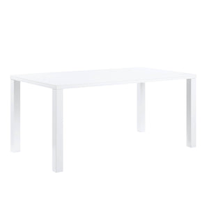 English Elm Contemporary High Gloss Dining Table Seats Six Smooth Easy-Clean Engineered Wood Veneer Surface White 69.5 L x 38 W x 4 H B2741S00271