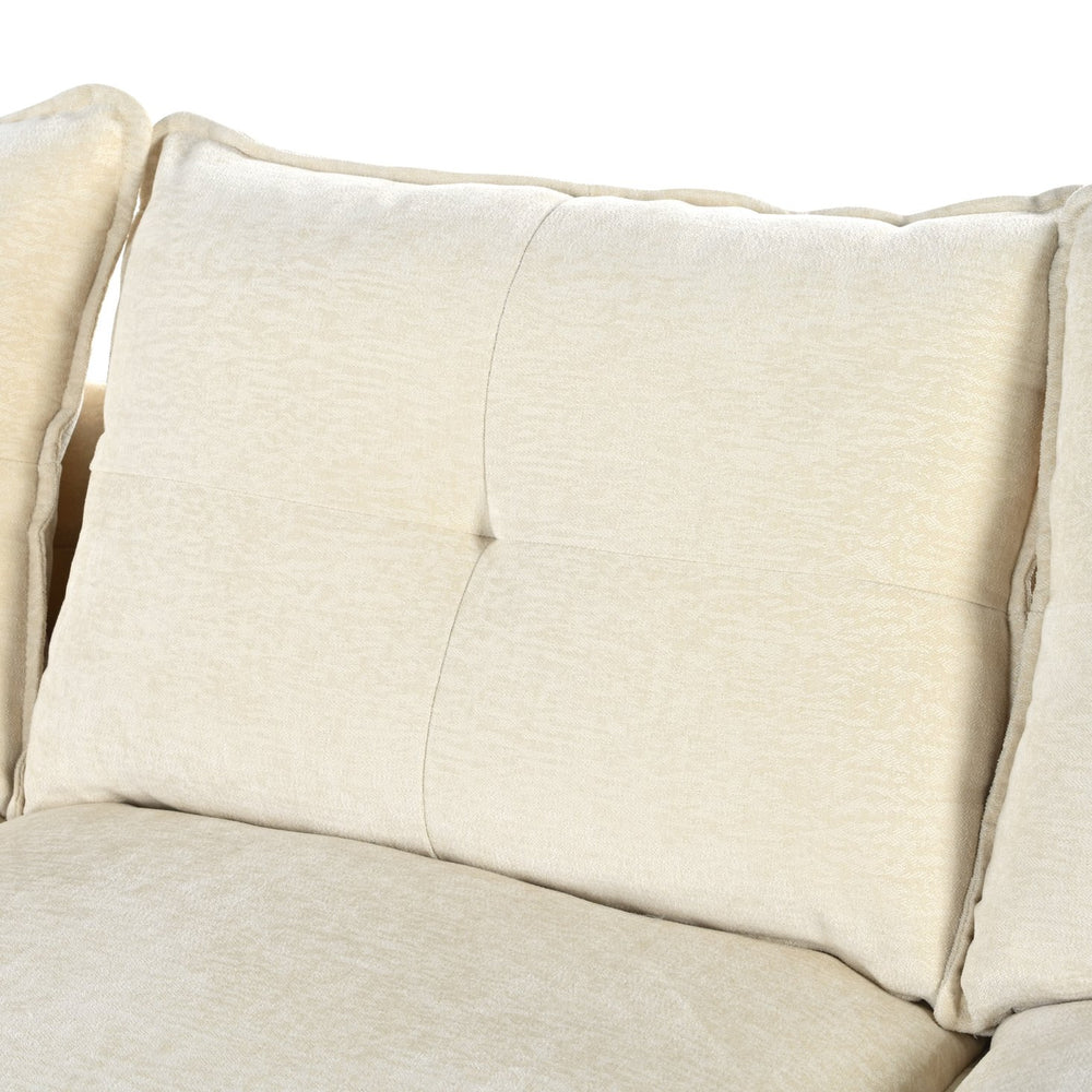 English Elm U_STYLE U-Shaped Chenille Sectional Sofa with Adjustable Armrests, 6-Seater, Removable Covers, Durable Construction Beige WY000430AAA