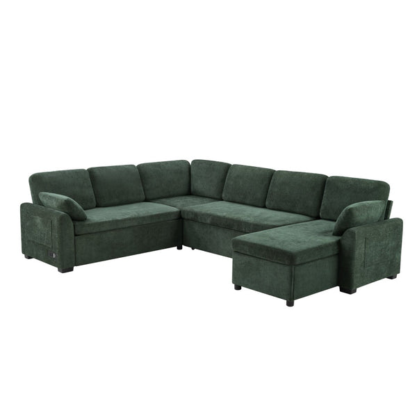 English Elm Swivel Barrel Accent Chair Chenille Tufted Round Club Seat for Living Room Lounge Green N719S002380F