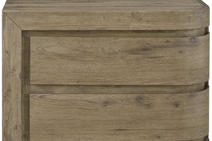 English Elm Left Nightstand English Knotty Oak Veneer Solid Wood Nightstand with USB, Felt & Cedar Drawers B2699P409528